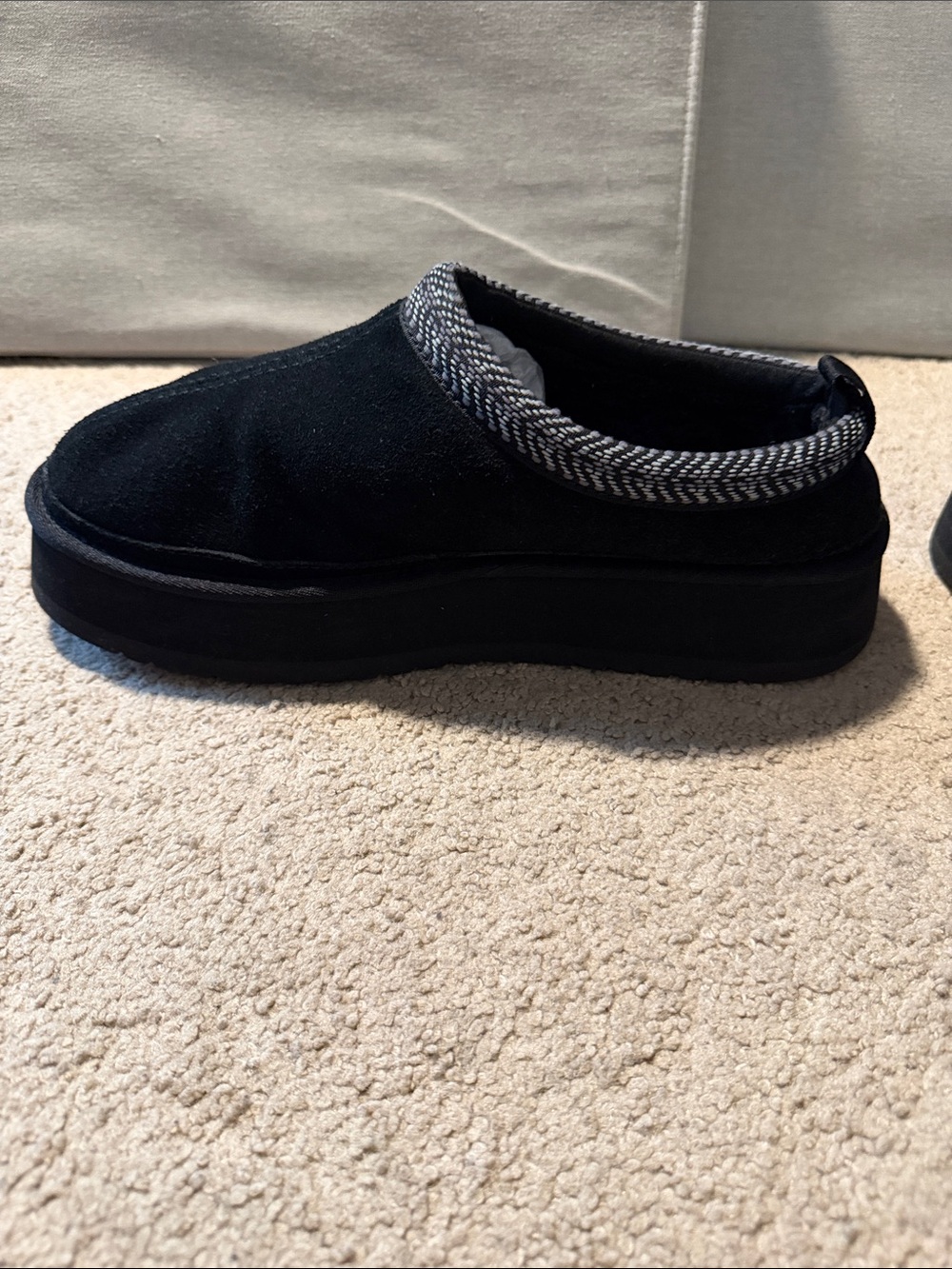Koolaburra Black Platform Slip-On Cozy Suede Slippers - Picture 3 of 9